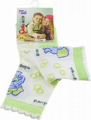 Шкарпетки дитячі Conte-Kids TIP-TOP 7С-20СП р.18 білий із зеленим