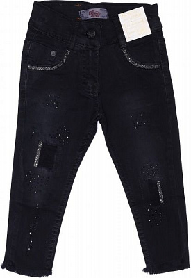 Джинсы Beren Style для девочек 6044 р.98 черный с серым 