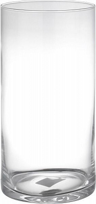 Ваза цилиндр стеклянная прозрачная 16х32 см