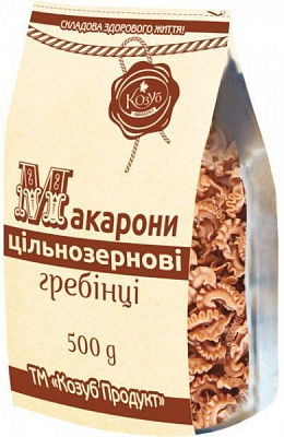 МакароныТМ Козуб Продукт цельнозерновые Гребешки 500 г