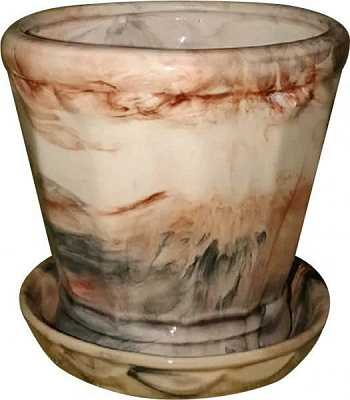 Горшок керамический Кактусник мрамор 0,2л разноцветный 