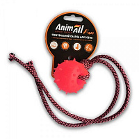 Іграшка для собак AnimAll Куля з канатом 4 см коралова 88173