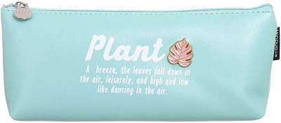 Пенал з білим написом Plant бірюзовий із білим