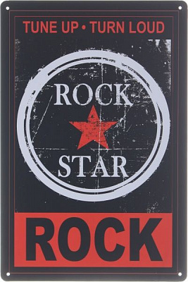Табличка жерстяна друкована Rock star 30x20 см різнокольоровий