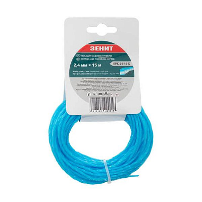 Леска для триммеров витой квадрат Зенит КРК-24-15-С 2,4х15 м 40524015