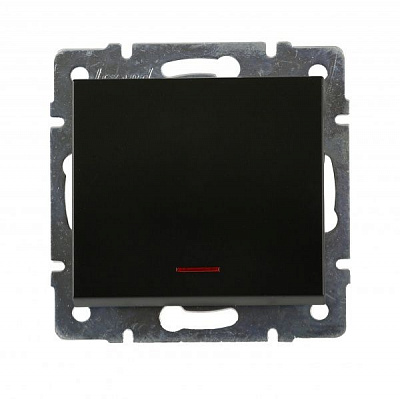 Выключатель одноклавишный Lezard Rain с подсветкой 10 А 250В антрацит 703-4288-111