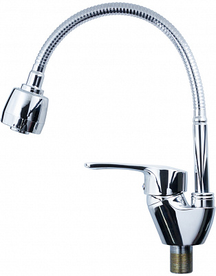 Смеситель для кухни Aquatica ML 40 мм гусак гофрированный на гайке (9746120)