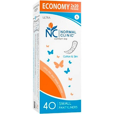 Прокладки щоденні Normal Clinic Ultra Comfort Cotton&Slim mini 40 шт.