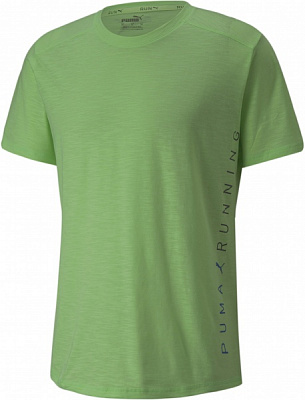 Футболка Puma RUN LOGO SS TEE M FIZZY LIME 52140134 р.M салатовый