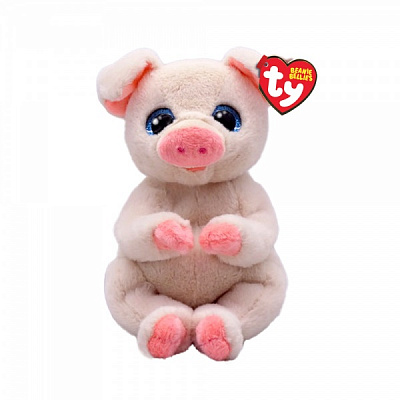 М'яка іграшка TY Свинка PENELOPE (41057) 22 см бежево-червоний 41057