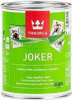 Краска акрилатная TIKKURILA Joker база А шелковистый мат белый 0,9л 1,2кг