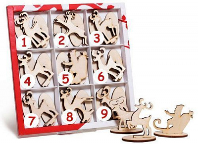 Фигурка Олени и Санта на подставке 