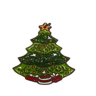 Декоративна новорічна фігура Ялинка з візерунками 8 см