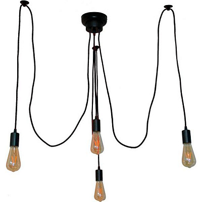 Люстра подвесная Геотон НСБ 02-4х60-961 Паучок-3+1 4x60 Вт E27 черный 