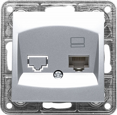 Розетка комп’ютерна LXL Tesla TLXL3615A сріблястий 8536699090