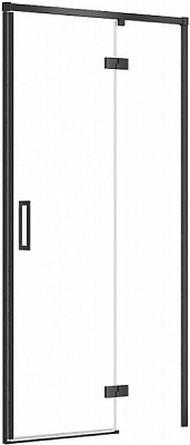 Душові двері Cersanit розпашні Larga 100x195 правосторонні профіль чорний