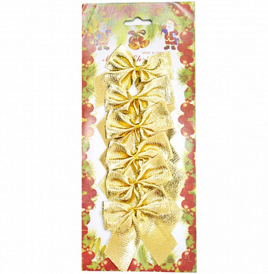 Бантики Бант 3860217, уп.6 шт 28 см 0,12 м золотой 