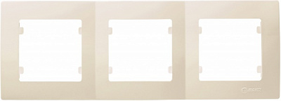 Рамка трехместная Makel Lilium Natural Kare горизонтальная кремовый 32010703