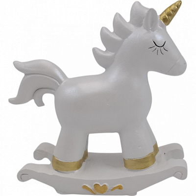 Сувенир кузнечик качалка единорог полигума белый в ассортименте 12 см