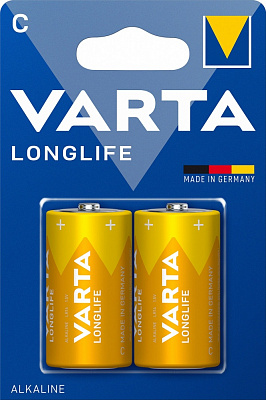 Батарейка Varta Longlife C (R14, 343) 2 шт. (4114101412)