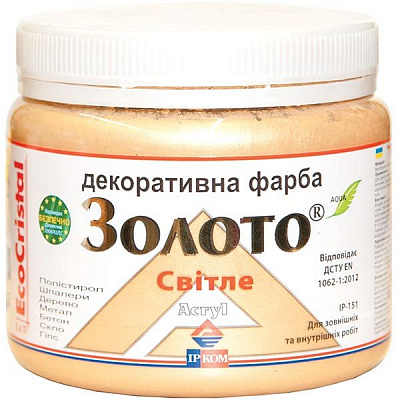 Фарба декоративна акрилова Ircom Decor золото 0,8 л