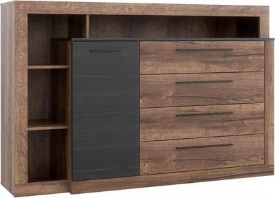 Комод Forte Meble 1d4s BELLEVUE BLQK351L дуб болотний/дуб болотнийдуб чорний