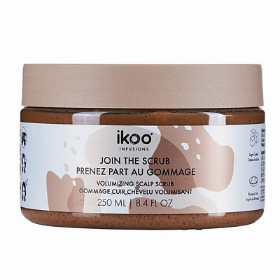 Скраб-пенка для кожи головы Ikoo Сахарный volumizing scalp scrub «Глубокое очищение и объем» 250 мл