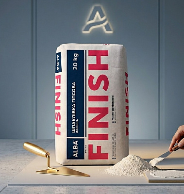 Шпаклівка АЛЬБА гіпсова фінішна «FINISH» 20кг
