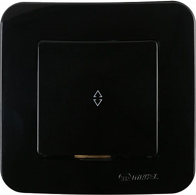 Вимикач прохідний одноклавішний Makel Lillium Natural без підсвітки 10 А 250В чорний