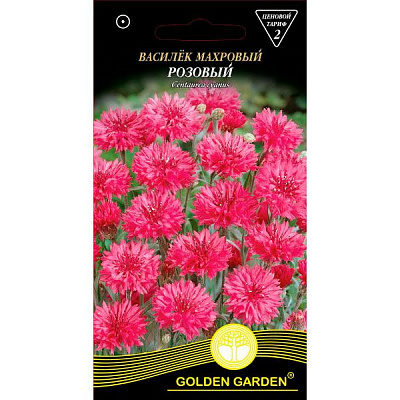 Насіння Golden Garden Волошка махрова рожева 0.5 г