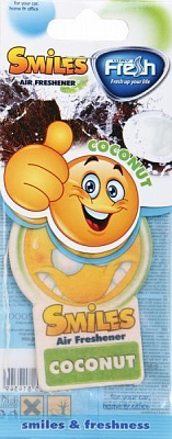 Ароматизатор подвесной FRESHWAY Smiles Dry Coconut