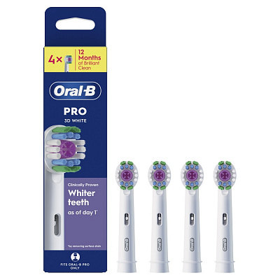 Насадки для електричної зубної щітки Oral-B Pro 3D White 4 шт