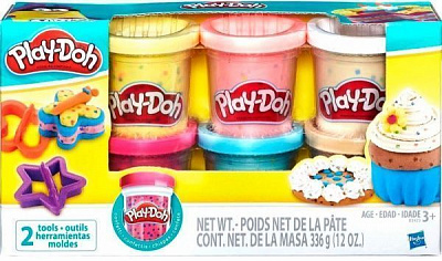 Набор пластилина Hasbro Play-Doh 6 баночек с конфетти (B3423) B3423