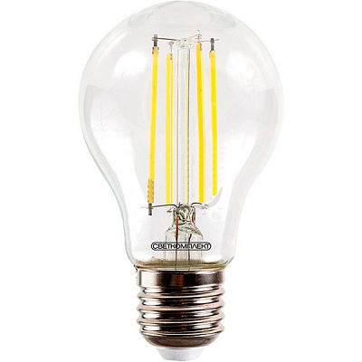 Лампа светодиодная Светкомплект Vintage Fil A60 6 Вт E27 4500 К 220 В прозрачная 