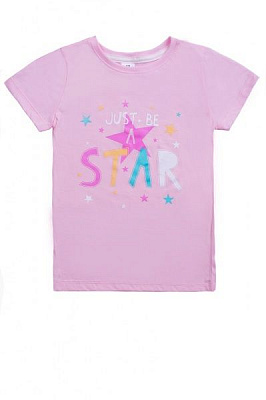 Футболка для девочек Luna Kids с принтом Star р.128 розовый 