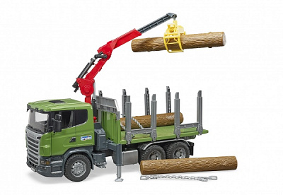 Игрушка Bruder лесовоз Scania с краном и бревнами 1:16 03524