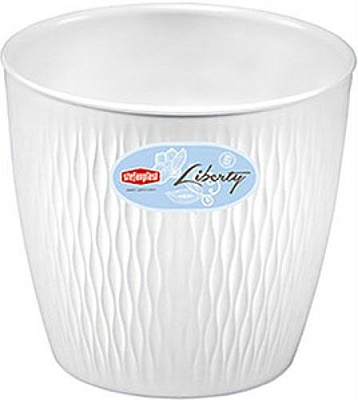 Горщик пластиковий Stefanplast Liberty круглий 2,3л білий (87160)