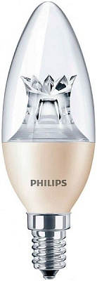 Лампа светодиодная Philips MAS LEDcandle D 6.2 Вт B39 прозрачная E14 220 В 2700 К 929000271802 