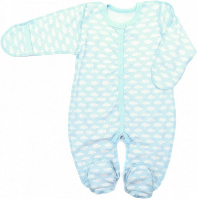 Комбінезон для хлопчика Маленькие люди Хмаринки р.56 світло-блакитний