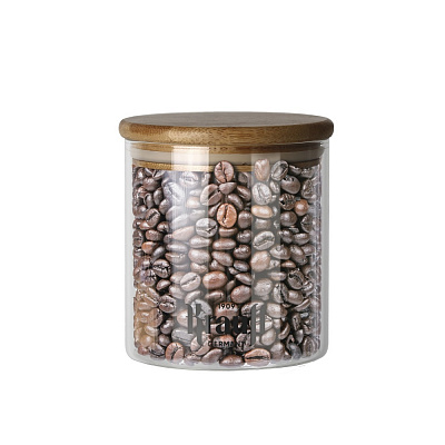 Банка для сыпучих Krauff Grutze 500 мл с бамбуковой крышкой 31-289-022