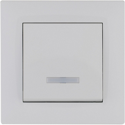 Вимикач одноклавішний Makel Rizz з підсвіткою білий 88001021