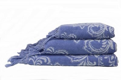 Рушник махровий Serra 50x90 см синій із малюнком La Nuit