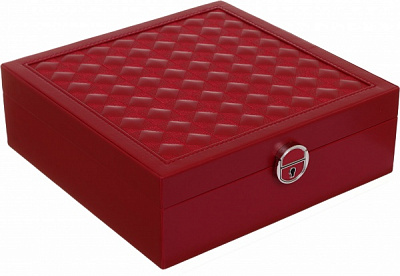 Скринька для прикрас Royal case 25,2х25,2х8,6 cм червона