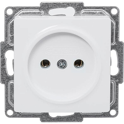 Розетка без заземлення Gunsan Visage без шторок білий