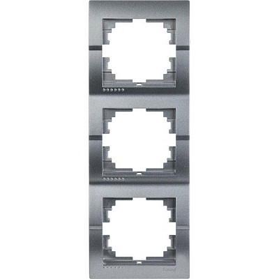 Рамка трехместная Lezard DERIY вертикальная темно-серый металлик 702-2900-153