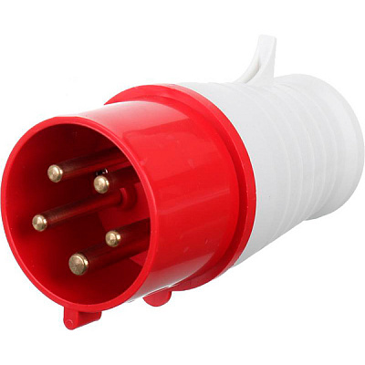 Вилка электрическая силовая с заземлением UP! (Underprice) 3p+N+PE (025) 380В 32А IP44 серый