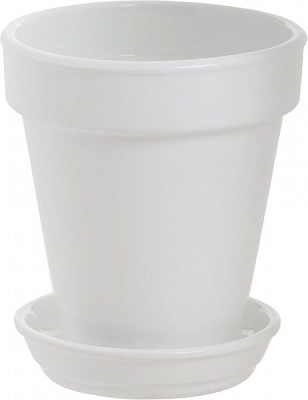 Горщик керамічний Оріана-Запоріжкераміка Наперсток глянець білий круглий 0,6л білий (065-0-011)