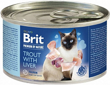 Консерва для взрослых котов Brit Premium 100616 печень и форель 200 г