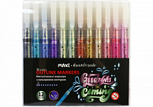 Набор маркеров металлизированных Maxi с цветным контуром 12 цветов MX15247 
