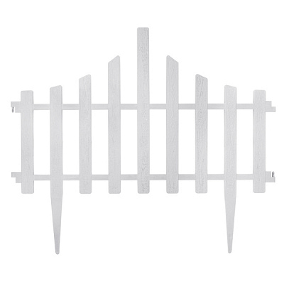 Ограждение для газона Алеана  Парканчик (4 в 1), белый флок 65х55 см